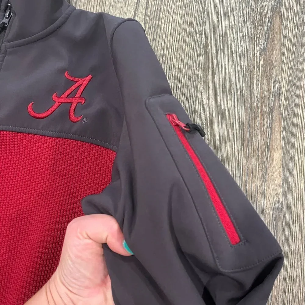 Colosseum Alabama Crimson Tide Pullover Jacket Zipper Pockets High Neck Red Sz M